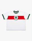 T-shirt Cynique Maroc en édition spéciale. Coupe boxy, détails verts et rouges, inspiré des racines et de la fierté marocaine.