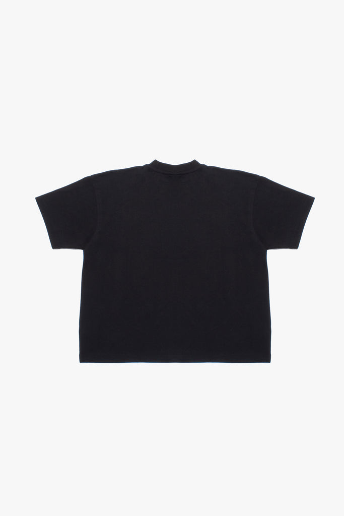 Back view of Cynique Vanta Black Tee — minimalist boxy fit T-shirt in 100% cotton, designed for unisex streetwear styling