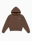 Zipper Cynique marron avec broderie logo ton sur ton. Un basique premium au style épuré, parfait pour compléter un look streetwear décontracté.